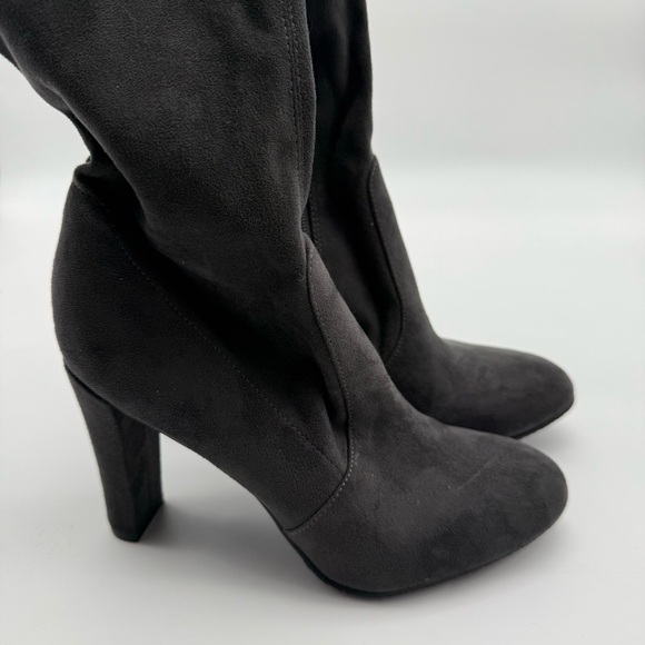 SAM EDELMAN KENT over the knee heeled suede boot dark grey - Picture 9 of 16